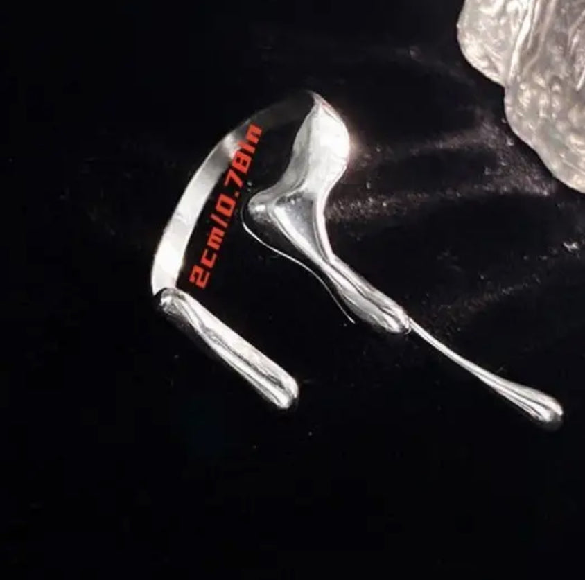 Bague goutte d'eau plaquée argent