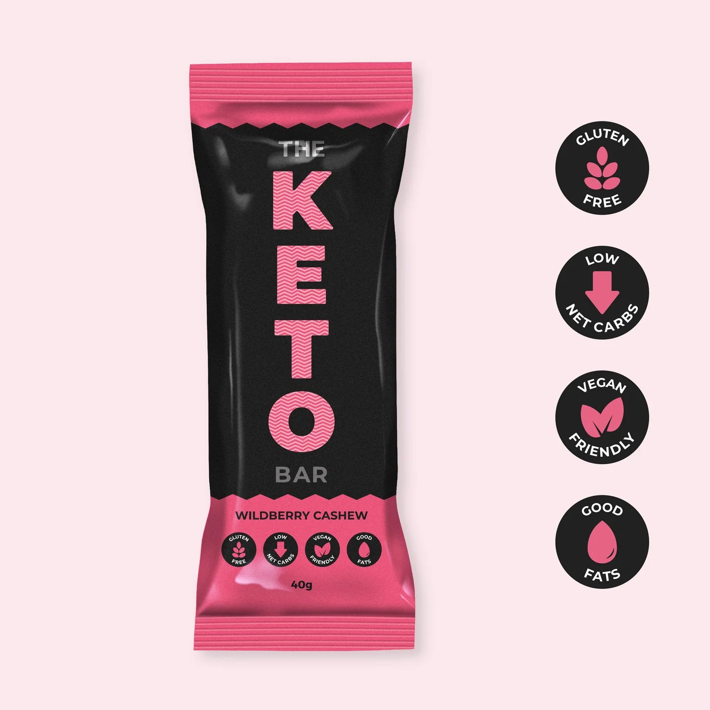 Barre cétogène (baies sauvages et noix de cajou)