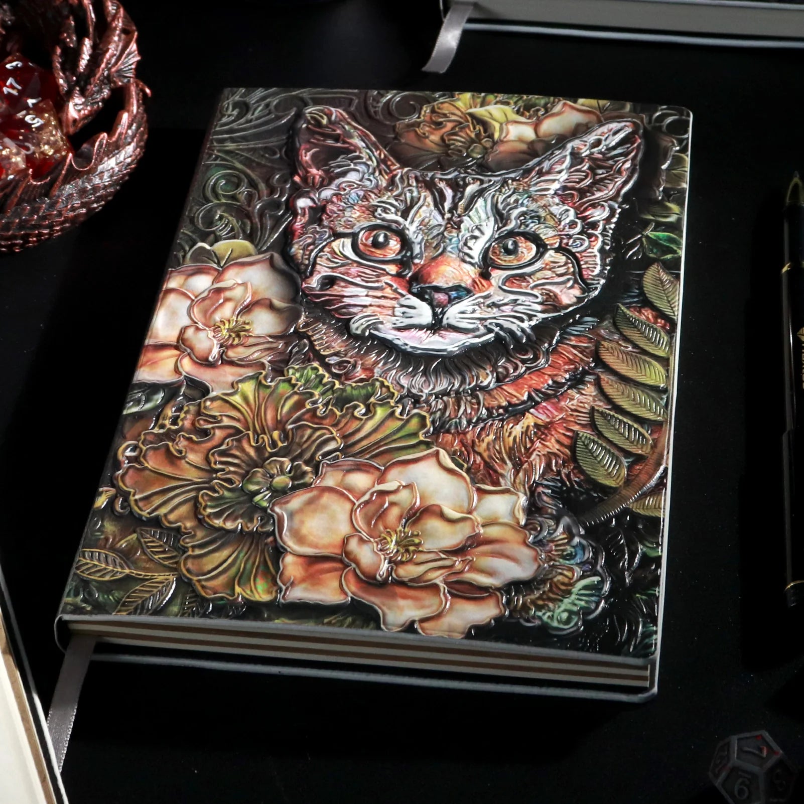 Journal A5 en relief avec chat