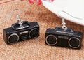 Black stereo earrings
