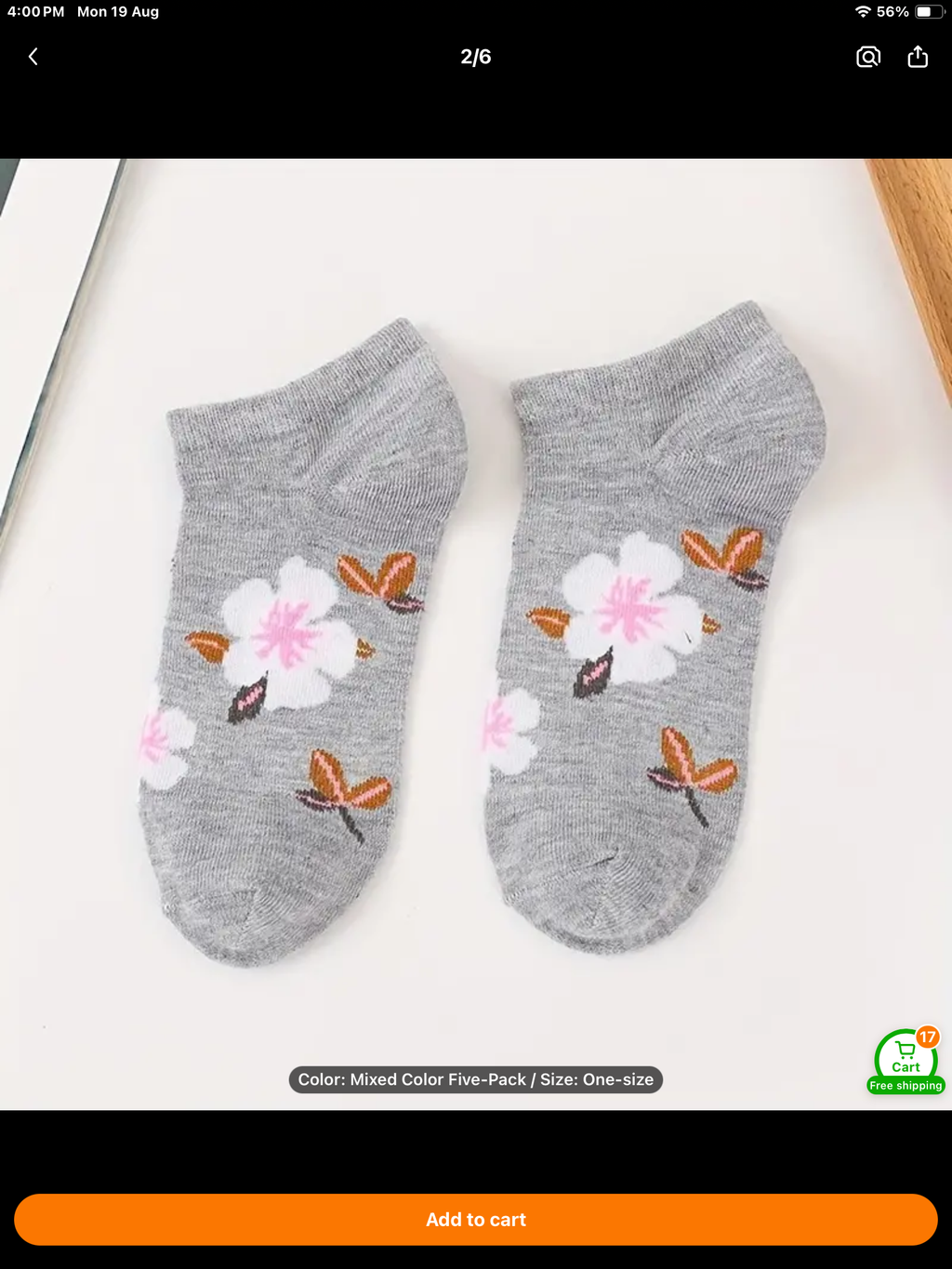Chaussettes à fleurs et chevilles