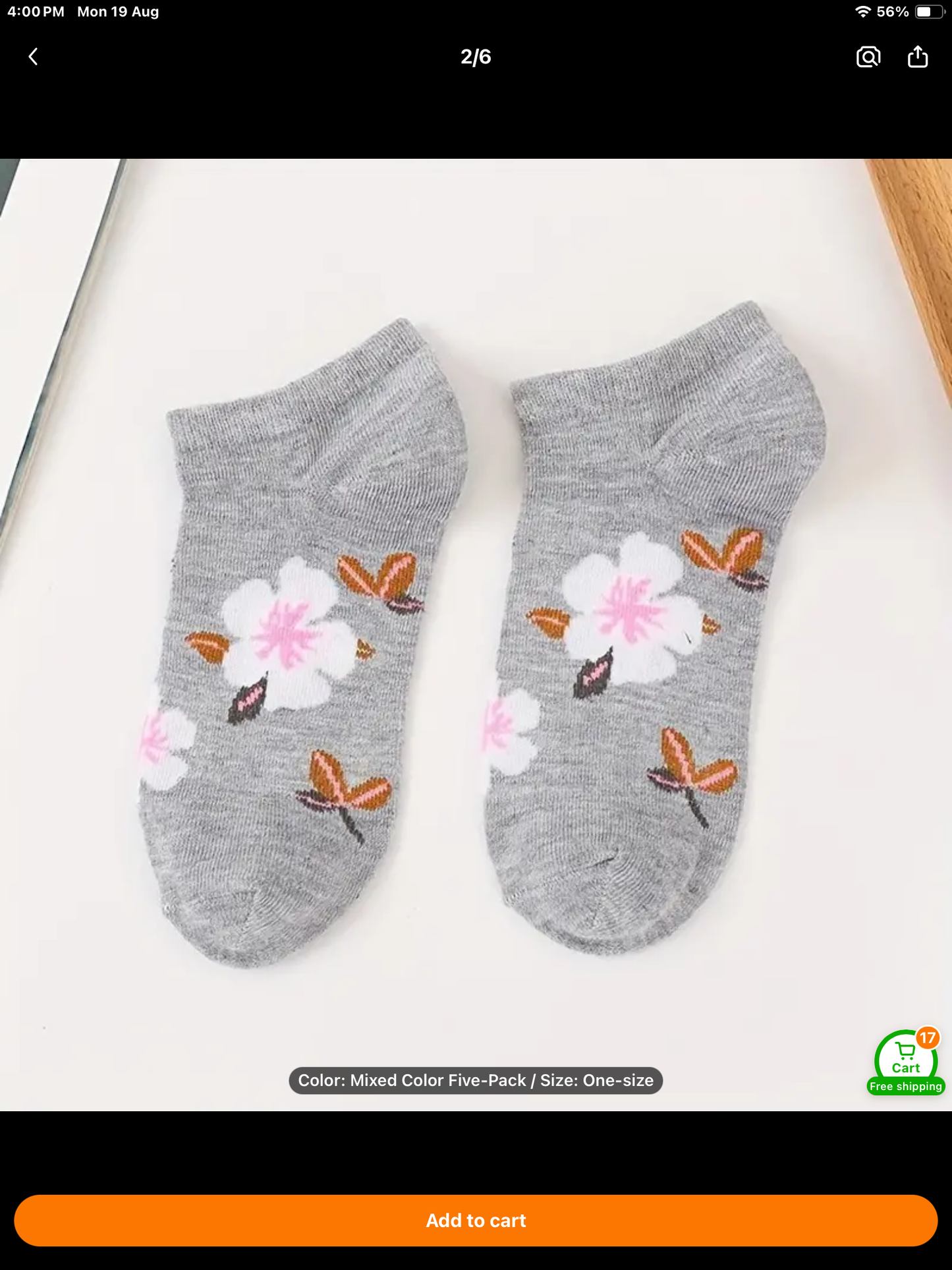 Flowers Anklet Socks