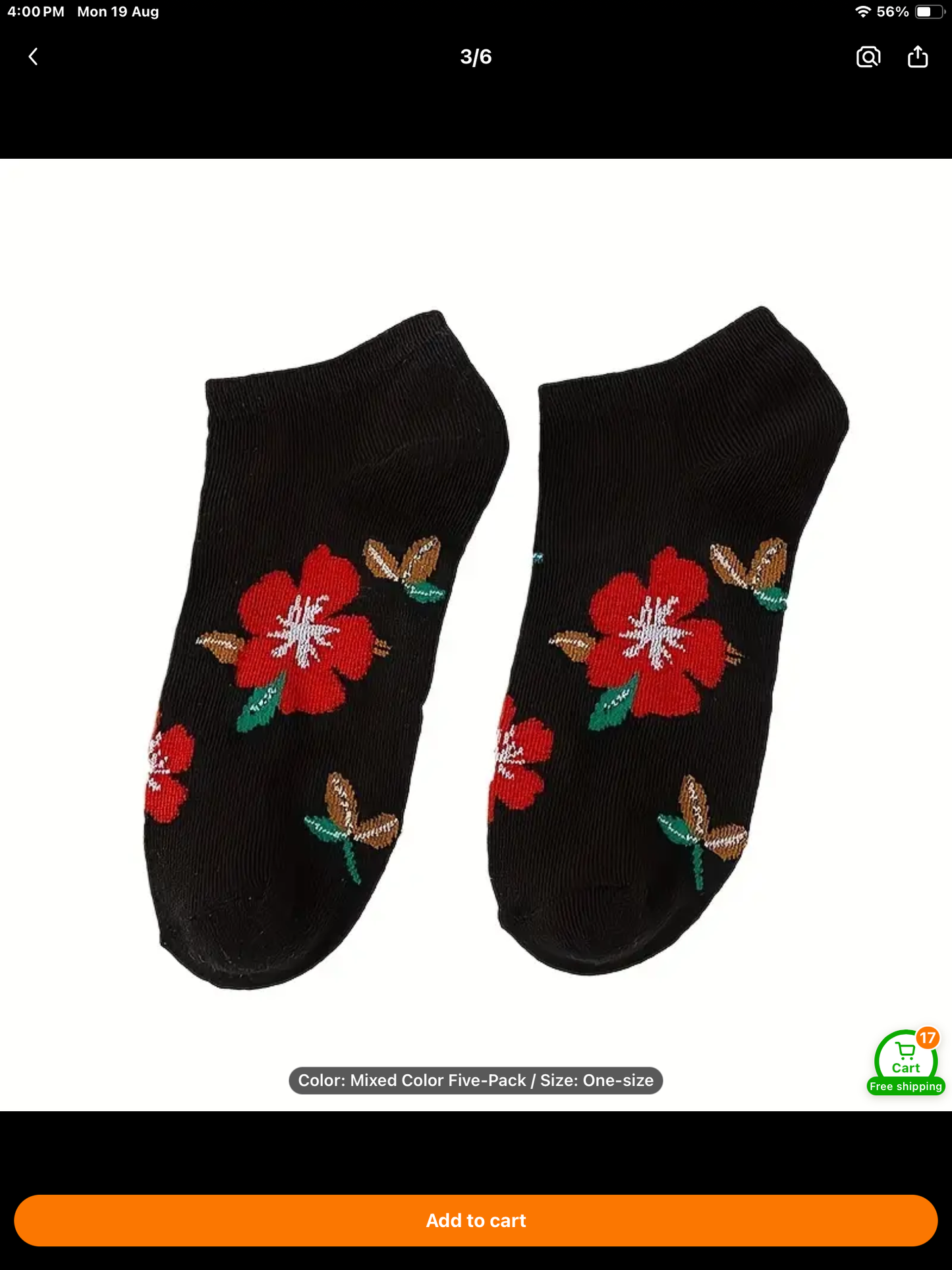 Flowers Anklet Socks