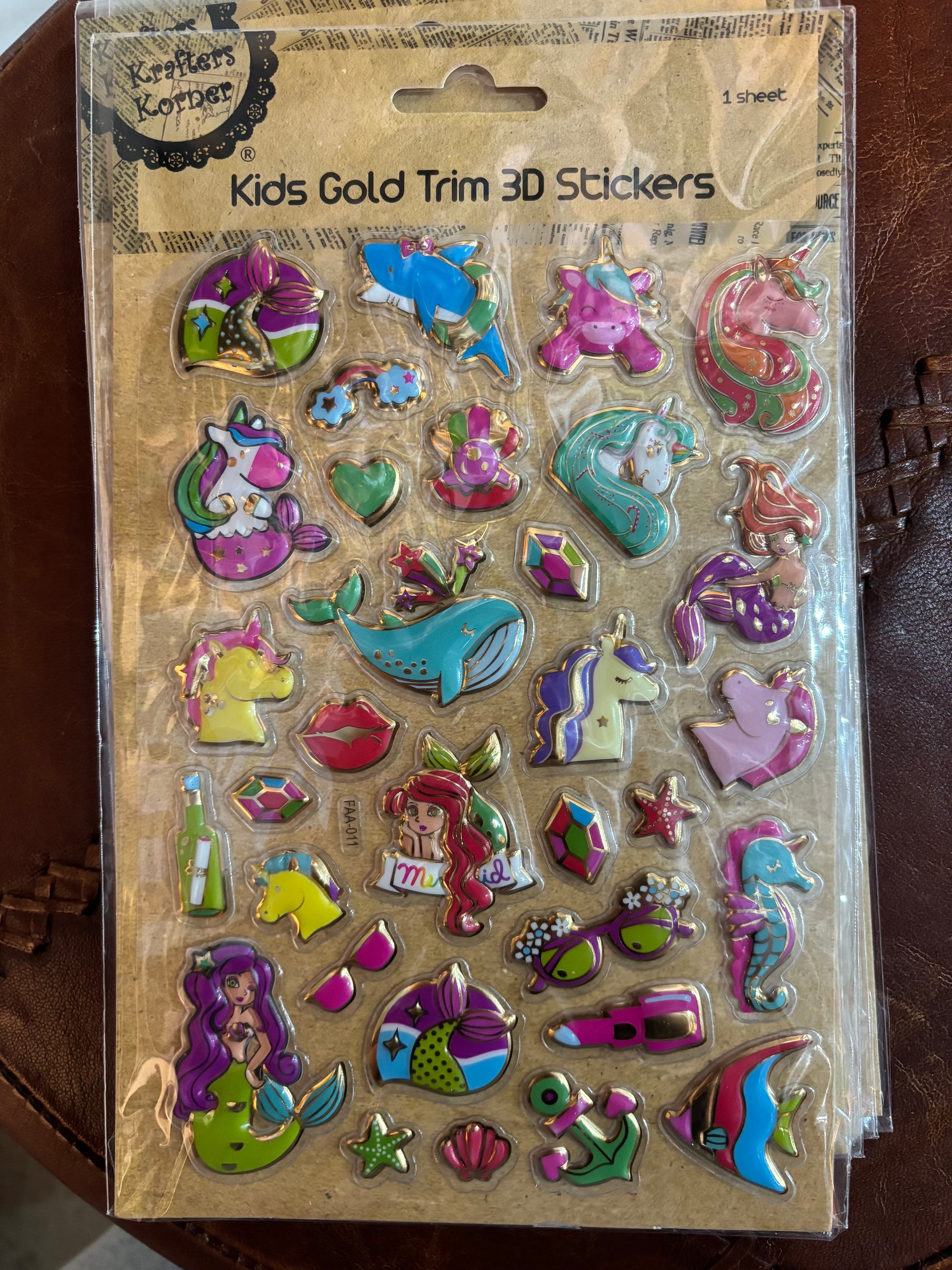 Autocollants 3D à bordure dorée magiques