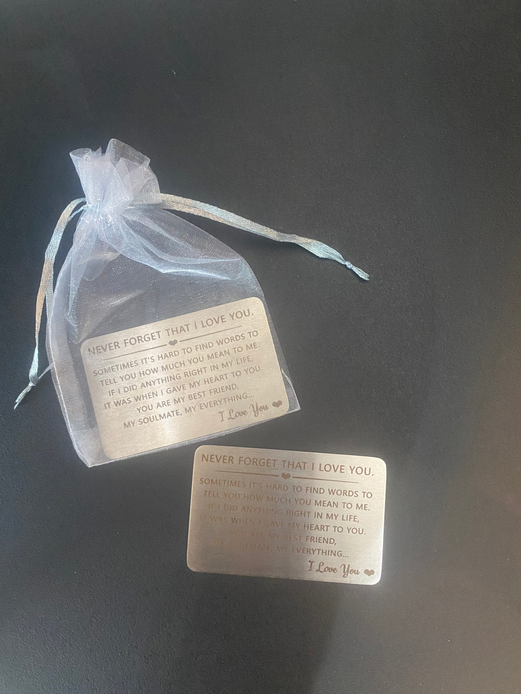 “I love you” stainless steel card