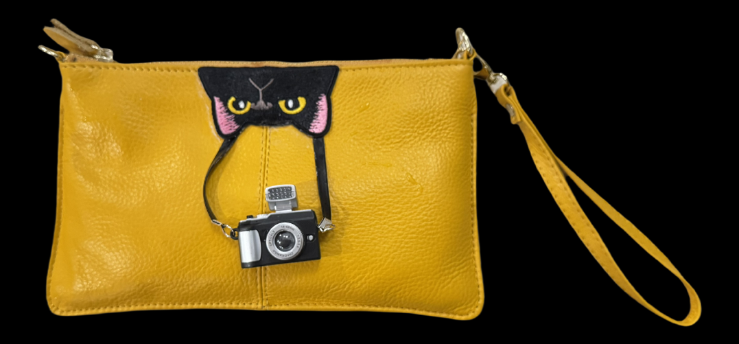 Tourist Black Cat Leather Bag