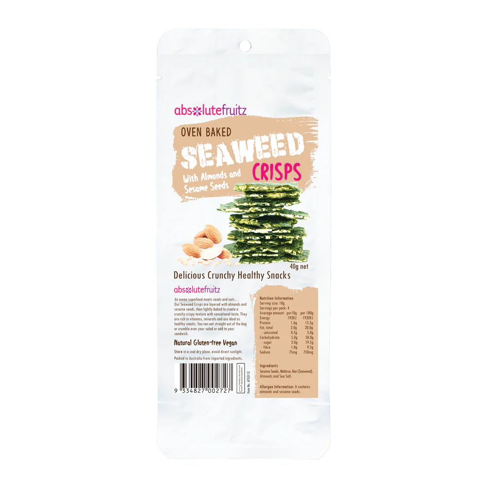 Absolutefruitz Seaweed Crisps with Almond and Sesame 40g