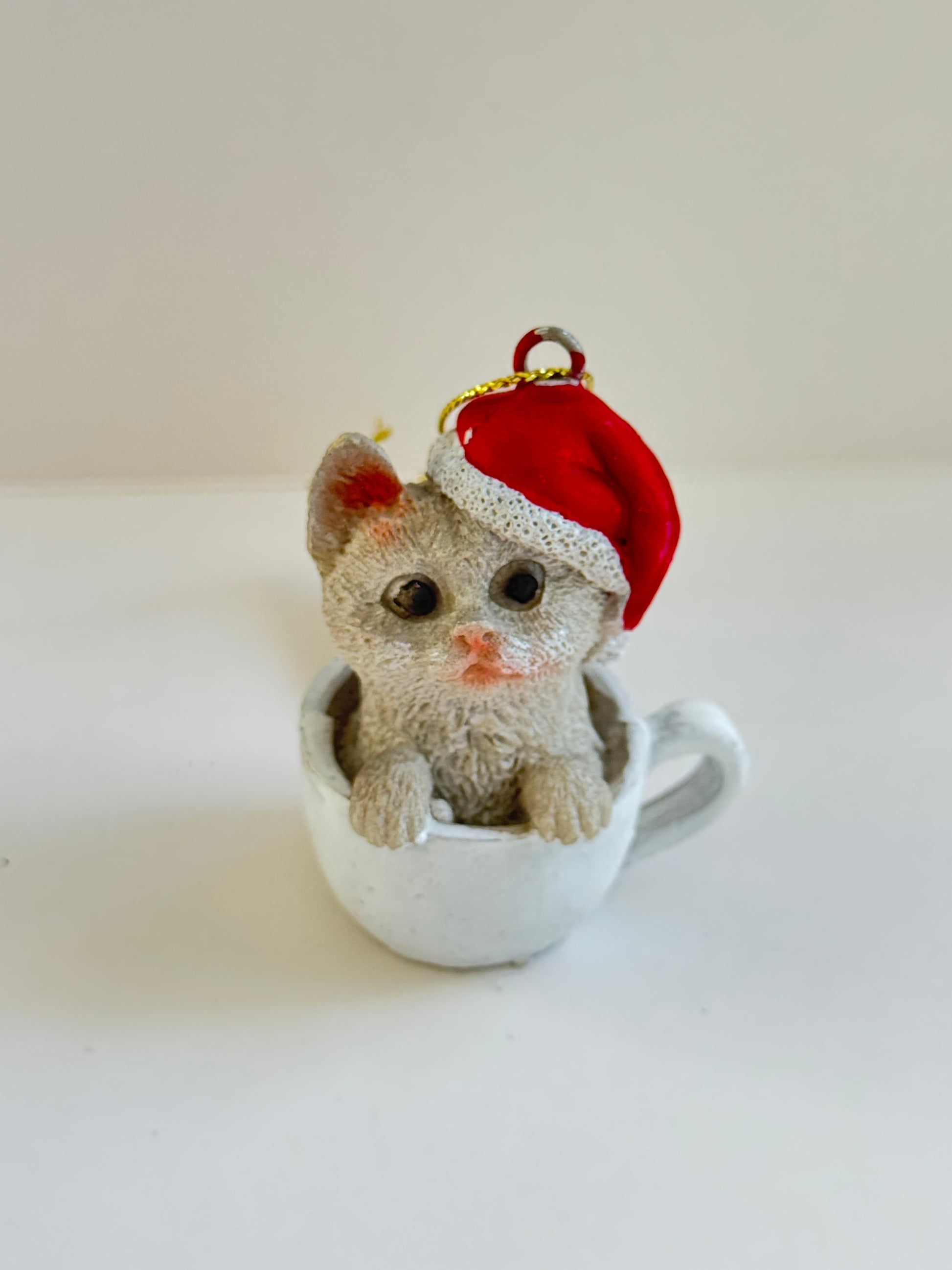 White Cat Xmas Tree Ornament