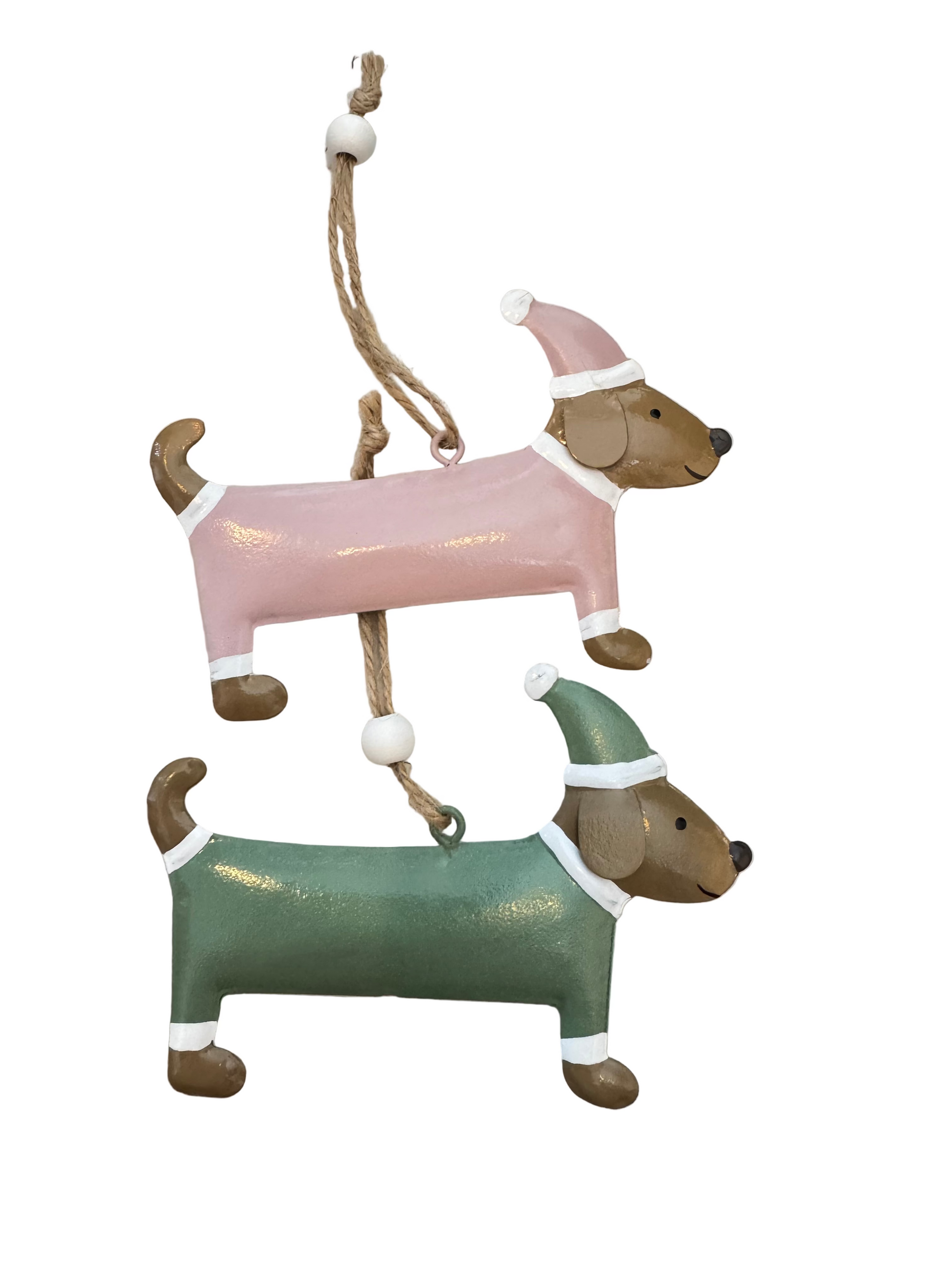 Metal Dachshund Christmas ornament