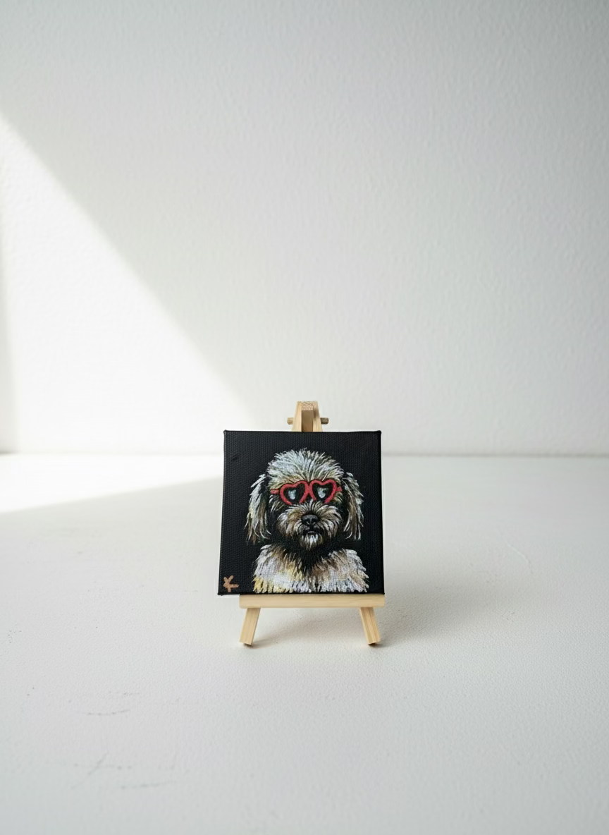 Maltese Mini Painting on Easel