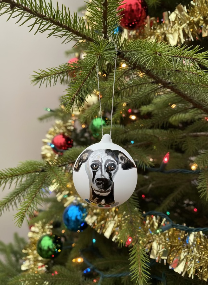 Ceramic Bauble with Handpainted Greyhound
