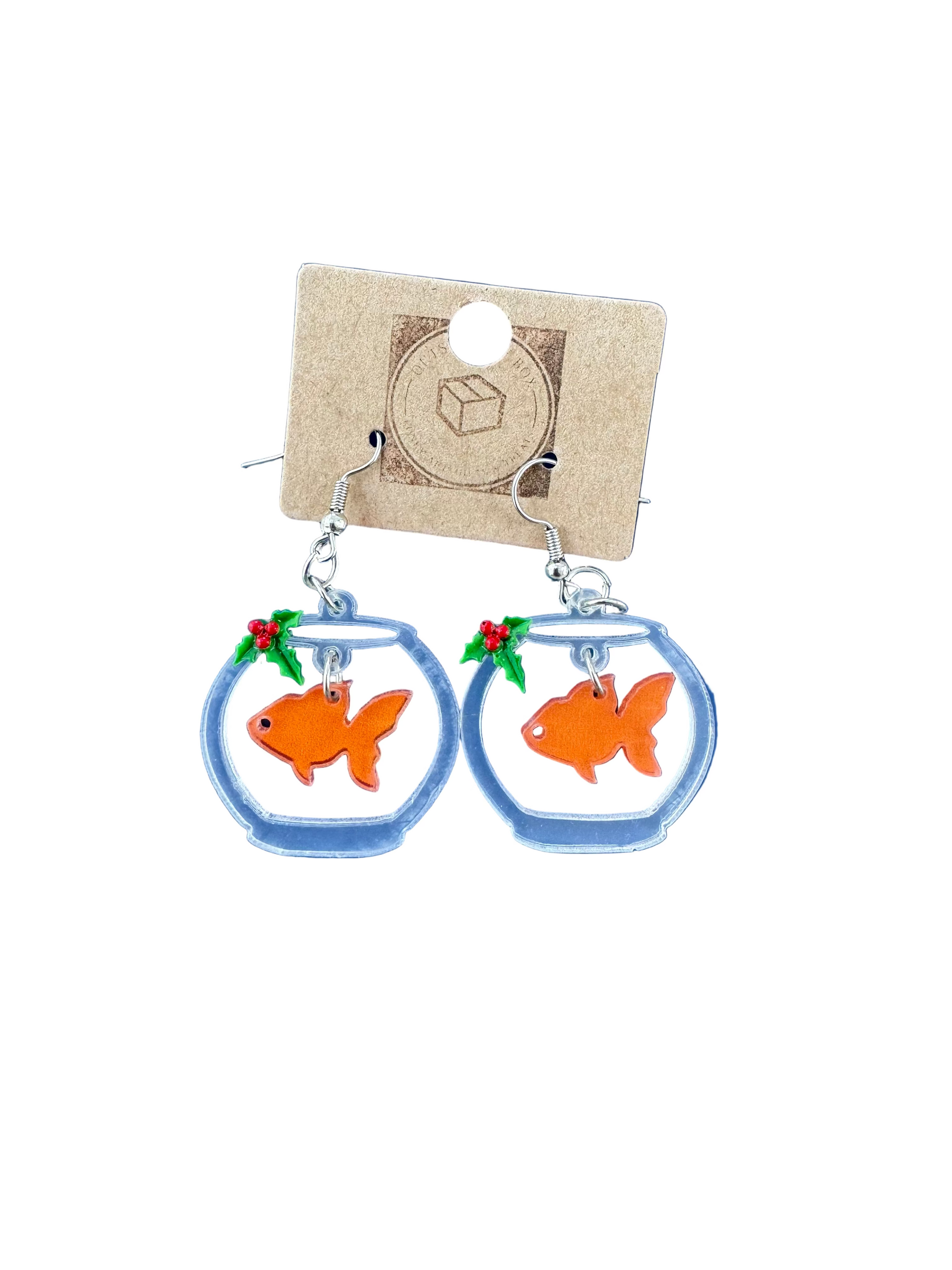 Christmas Goldfish earrings