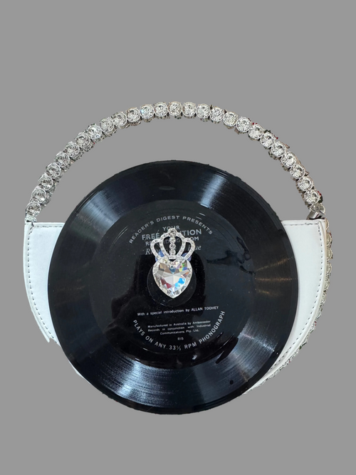 Vinyl record diamante handbag