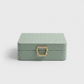 Green Woven Pearl Jewellery Box