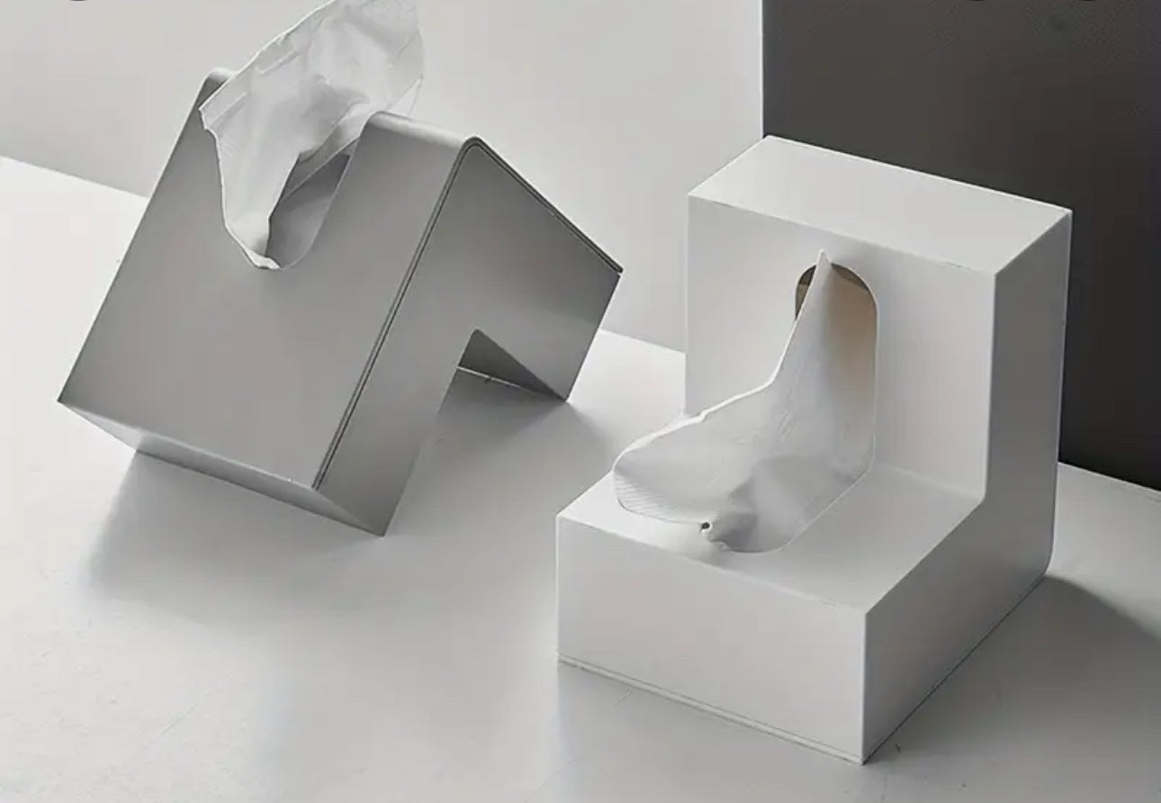 L- shaped block tissue box