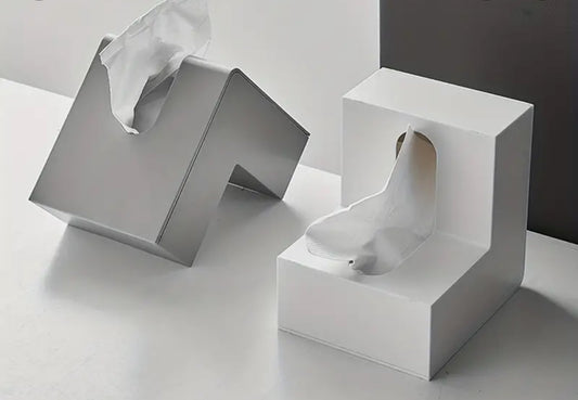 L- shaped block tissue box