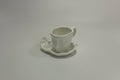 Mug et soucoupe visage (blanc ou argent)
