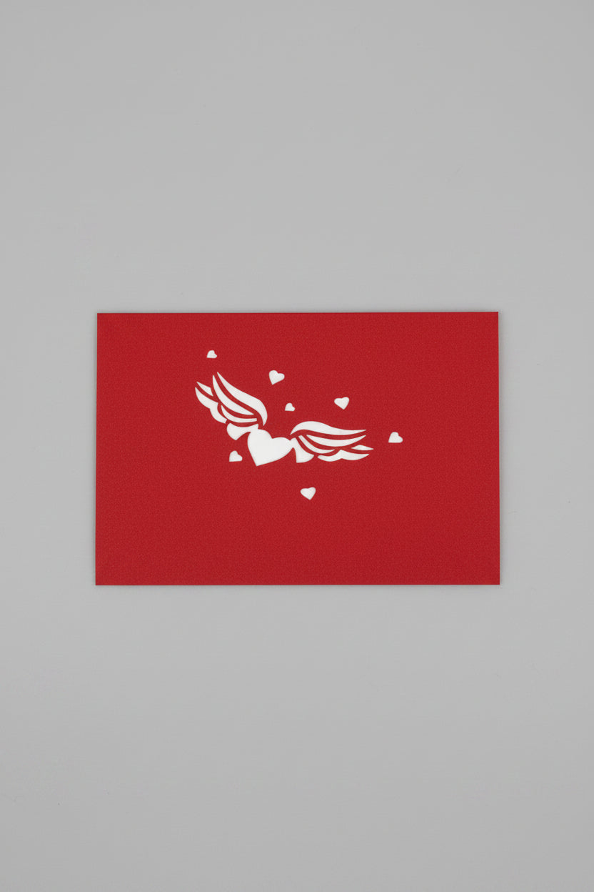 3D Red Heart Pop-Up Greeting Card