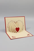 3D Red Heart Pop-Up Greeting Card