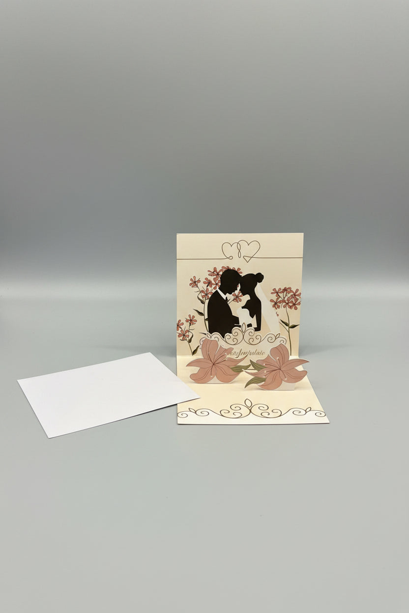 3D Pop-Up Wedding Congratulations Card