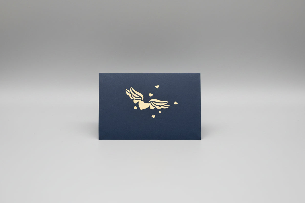 3D Red Heart Pop-Up Greeting Card – Midnight Edition