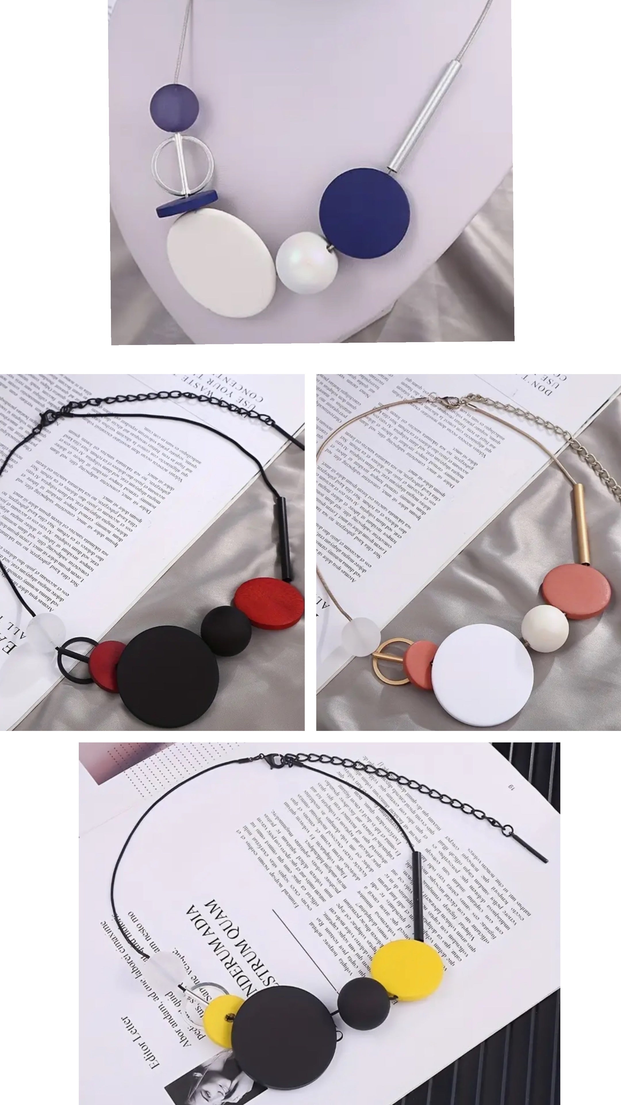 Modern geometric necklace