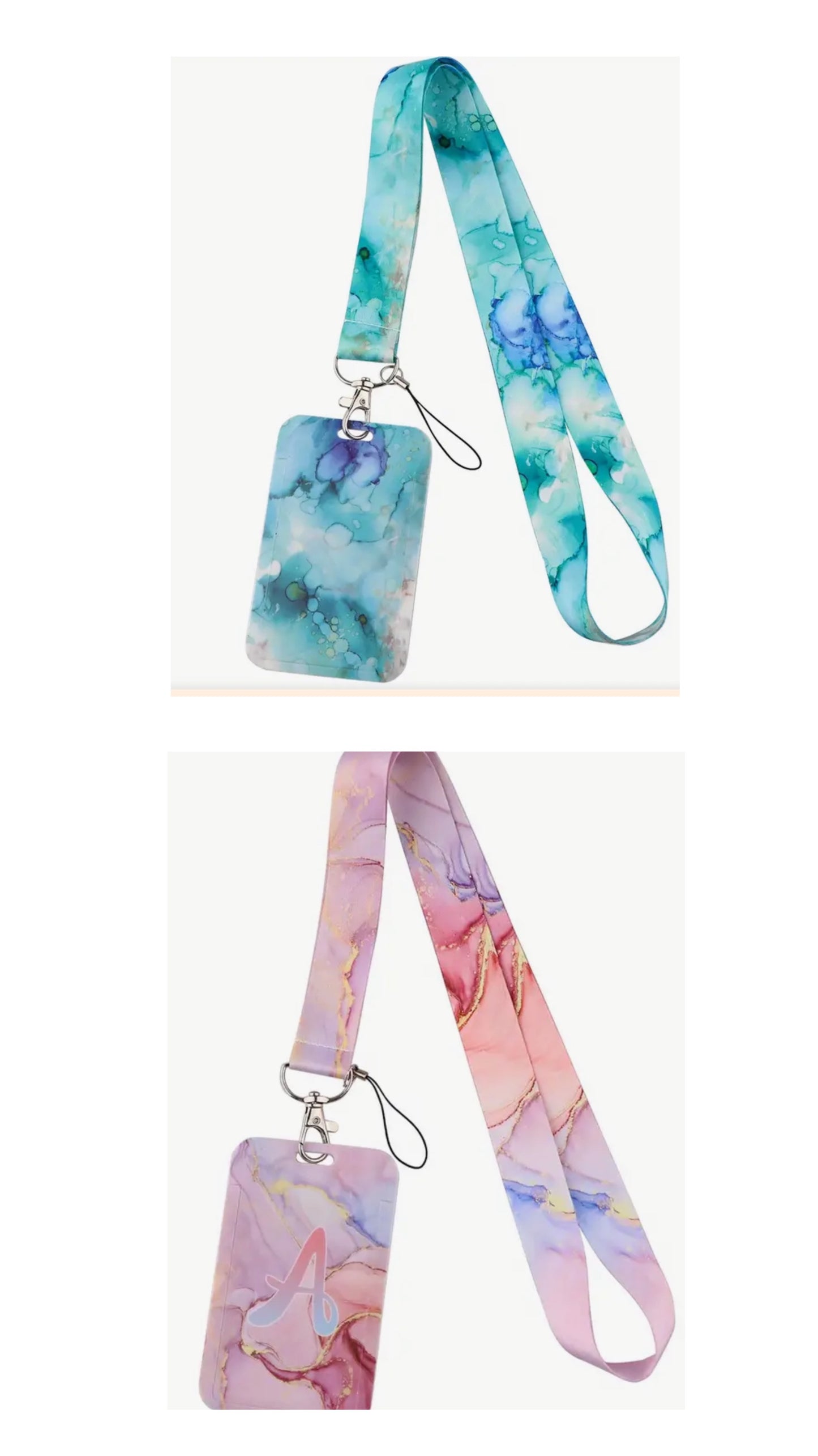 Marble  print lanyard with Card holder