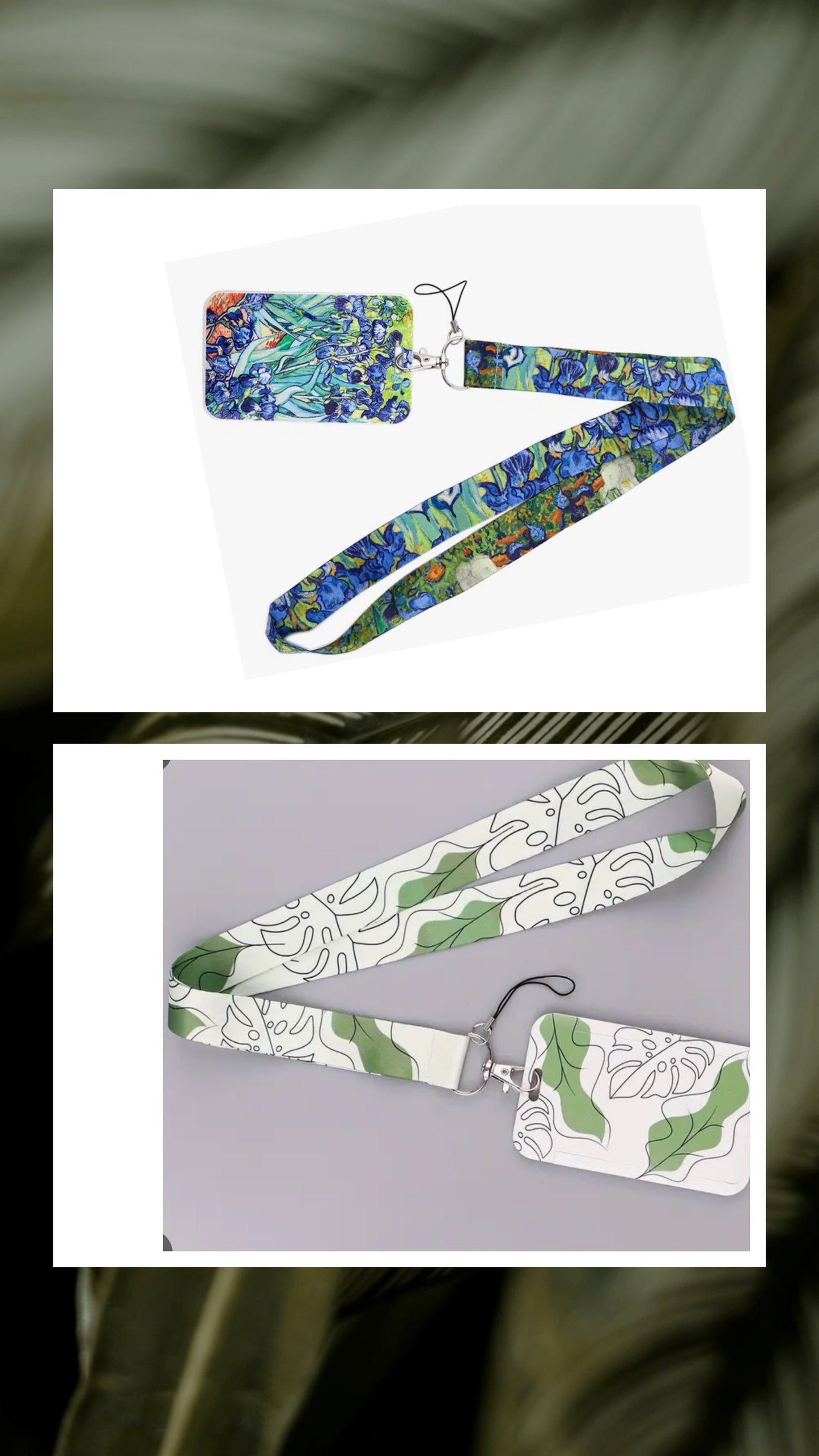 Nature print lanyard