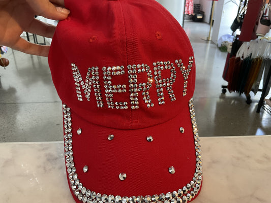 Christmas Merry red basketball cap