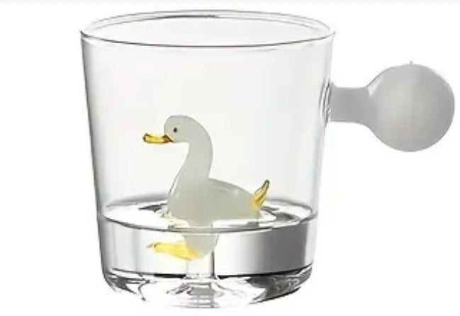 Swan glass mug