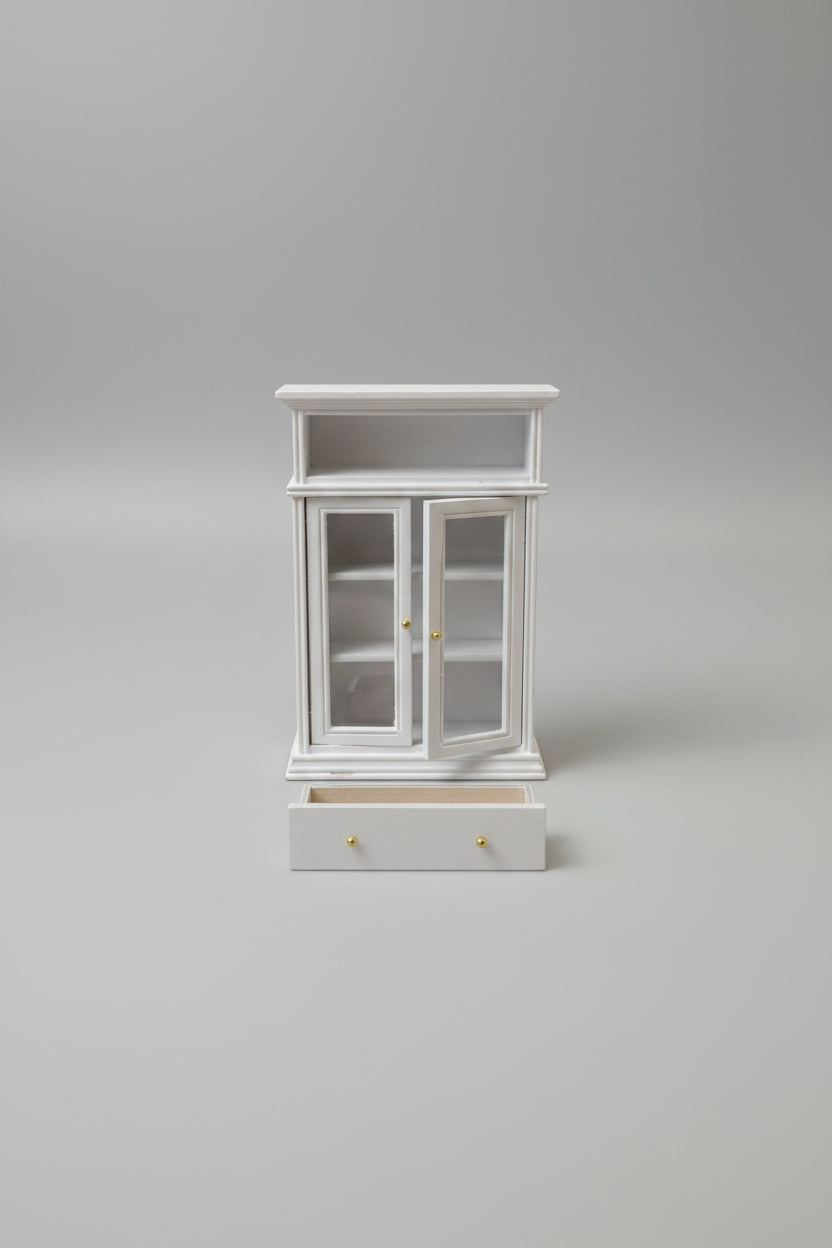 Miniature White Wooden Display Cabinet