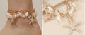 Bracelet de cheville en forme d'étoile de mer plaqué or
