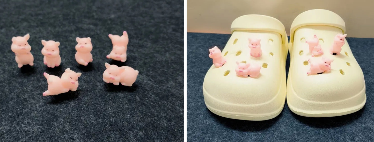 Pig rubber shoe charm