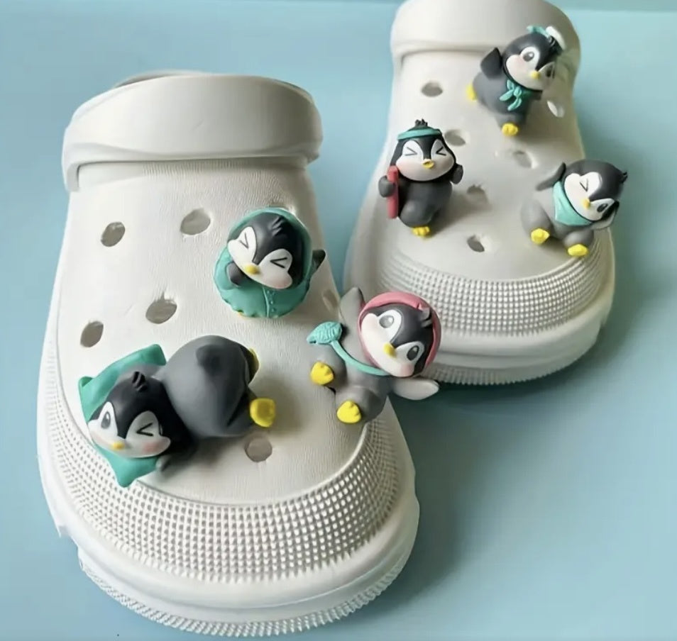 Penguin rubber shoe charm