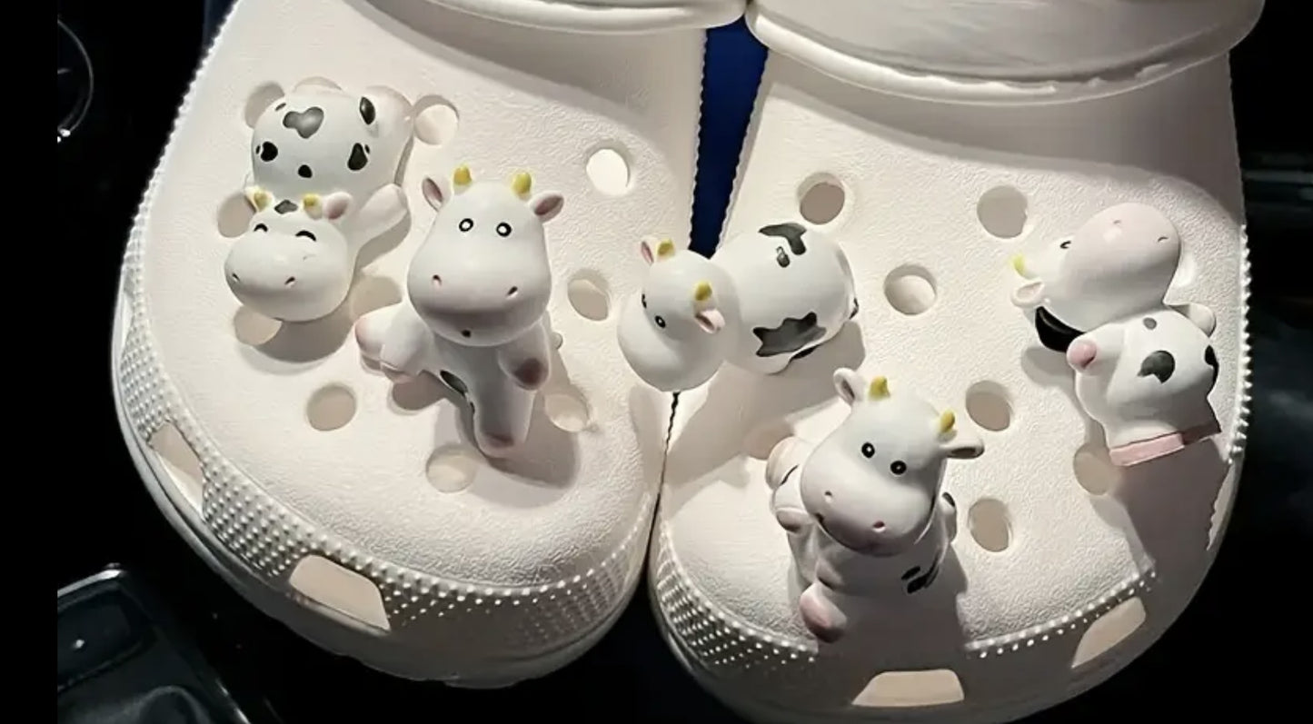 Cow rubber shoe charm