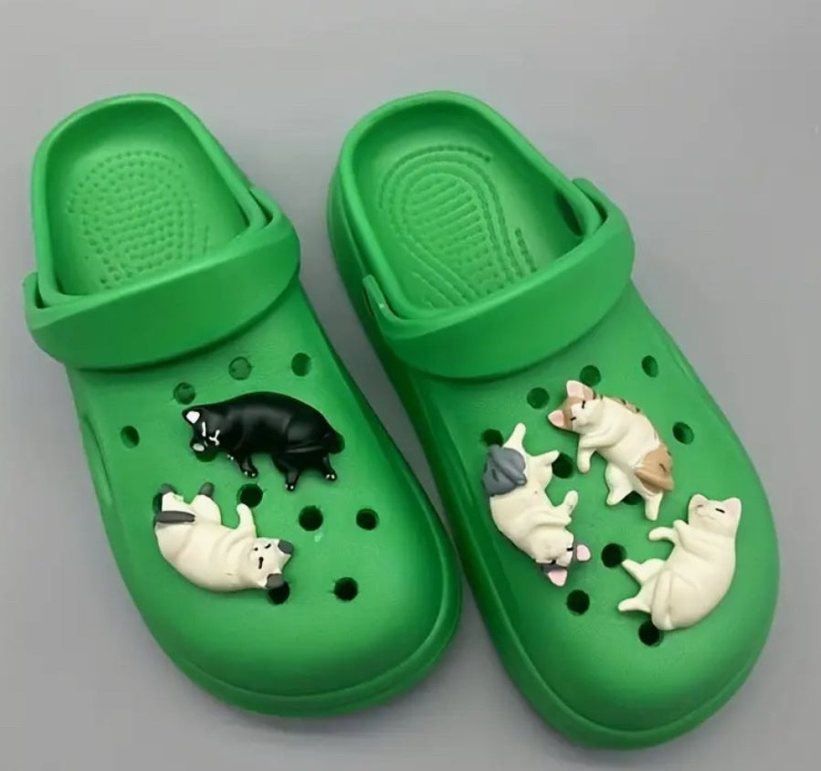 Breloque pour chaussure en caoutchouc en forme de chat