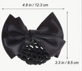 Barrette à nœud noir avec filet à crochet