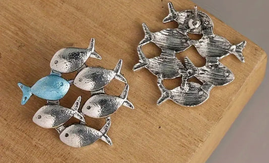 School of fish stud earrings