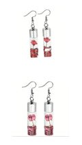 Dried Flowers in glass bottle hook earrings