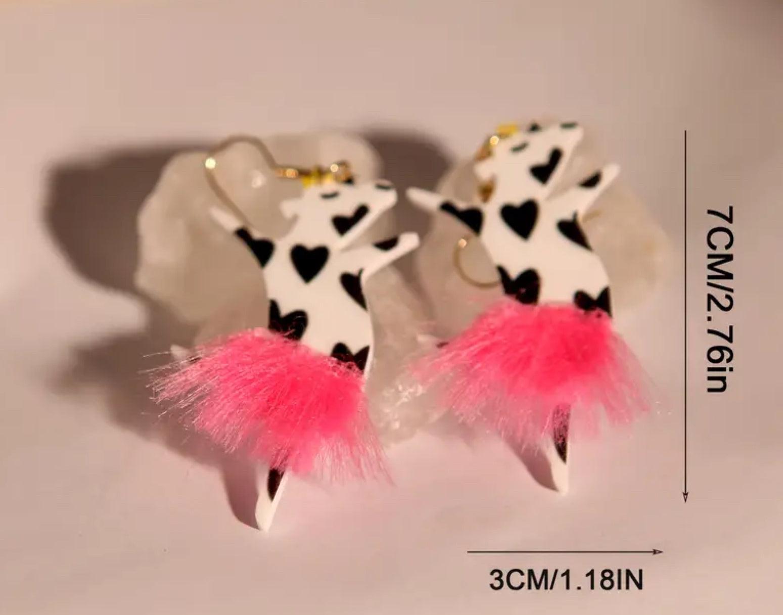 Boucles d'oreilles crochet vache ballerine