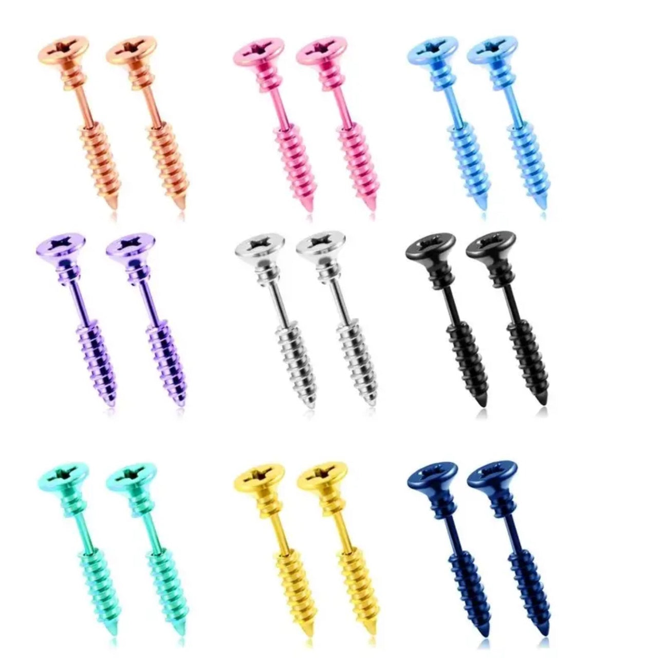 Boucles d'oreilles à vis en acier inoxydable
