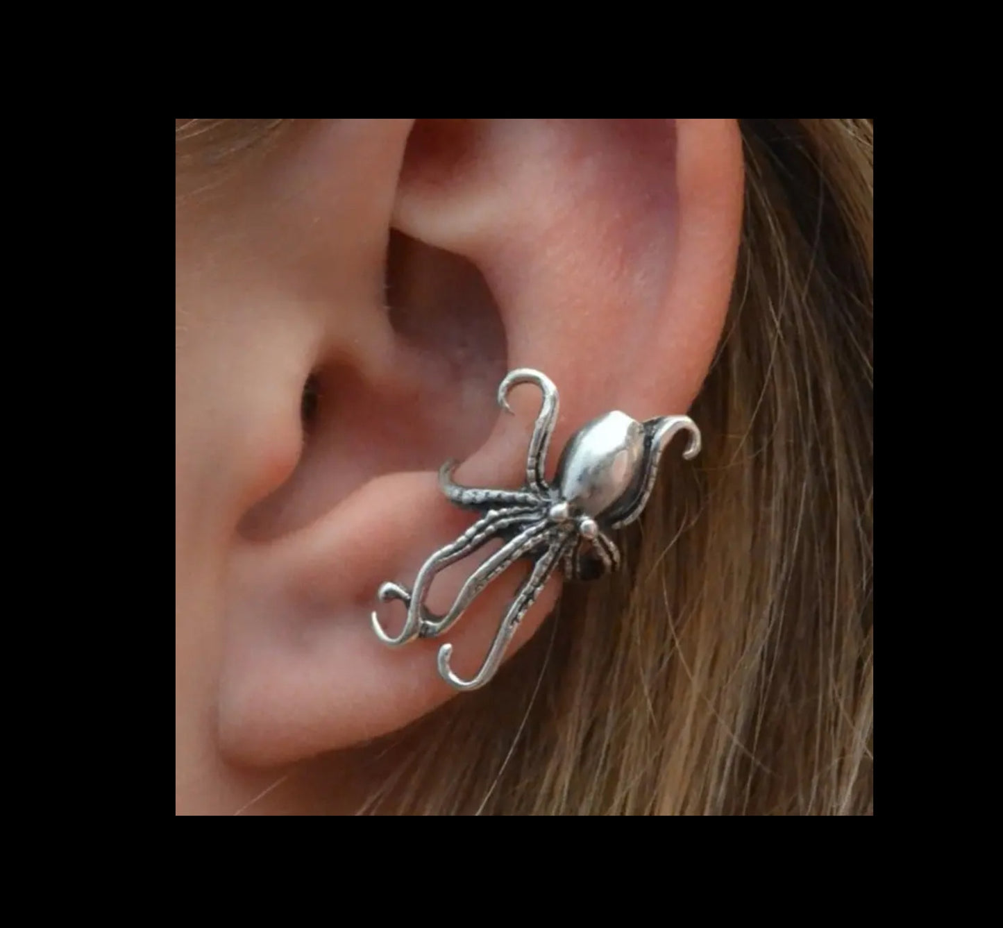 Silver-plated octopus cuff