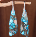 Boucles d'oreilles en pierre naturelle plaquée argent