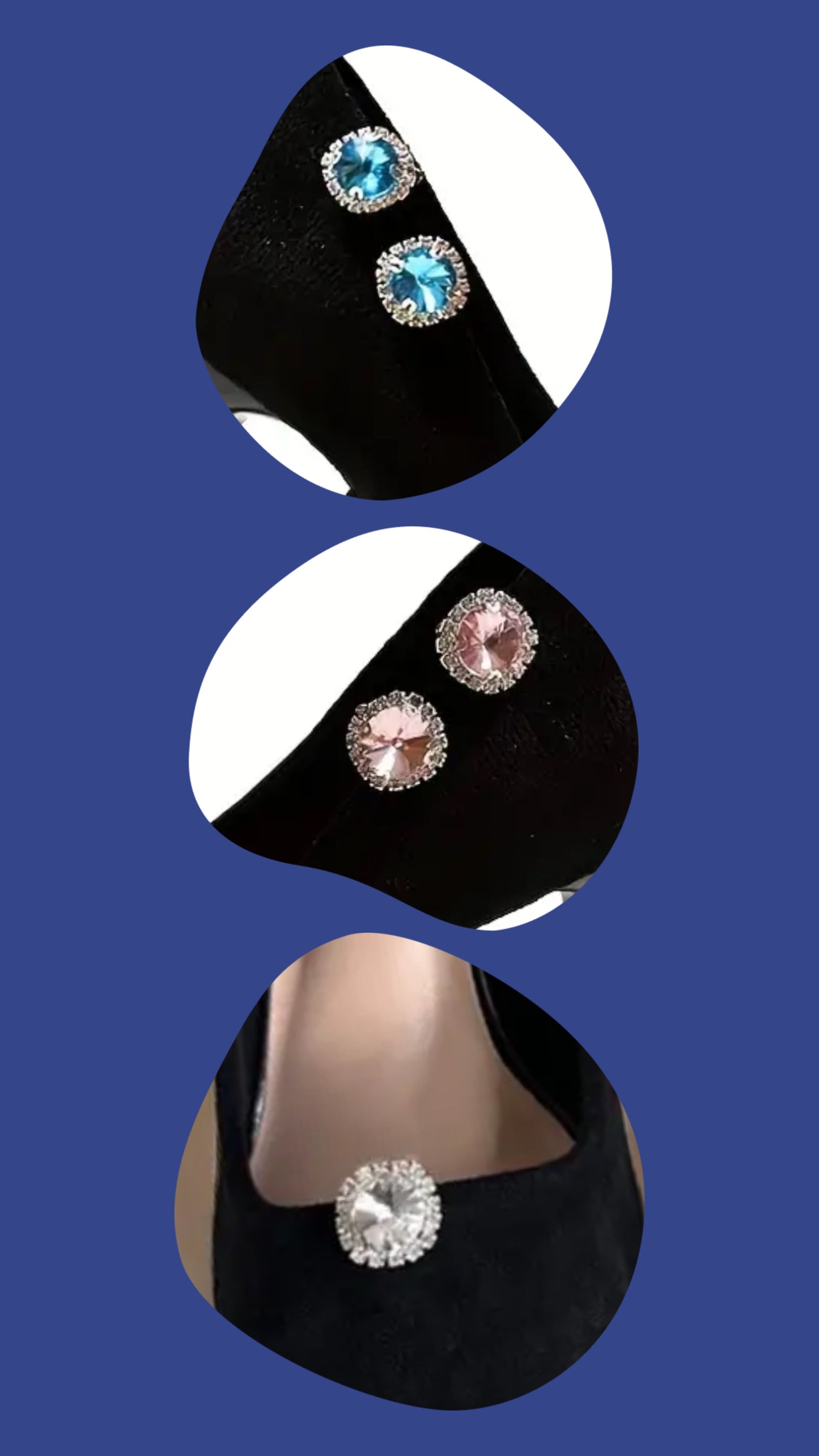 Gem shoe clips (small round)