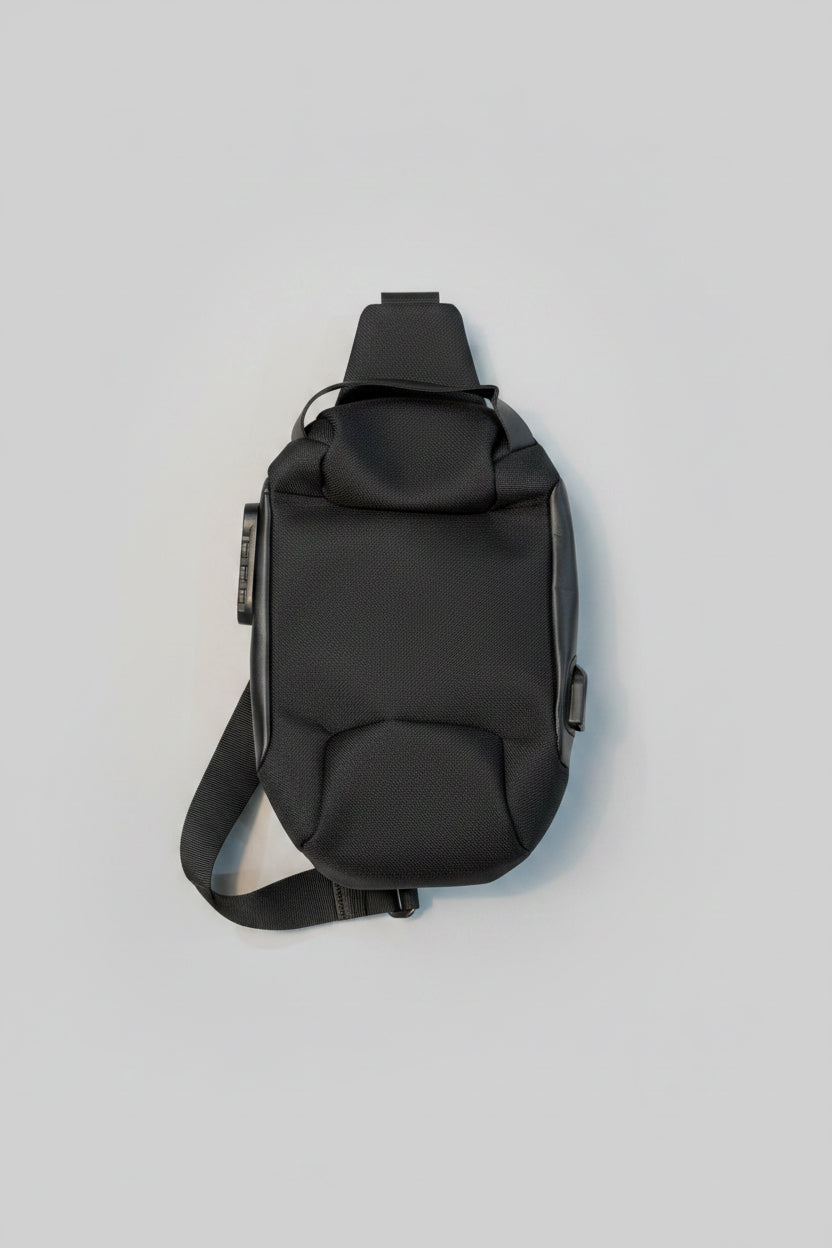 Mesh Crossbody Bag with Lock & USB Port