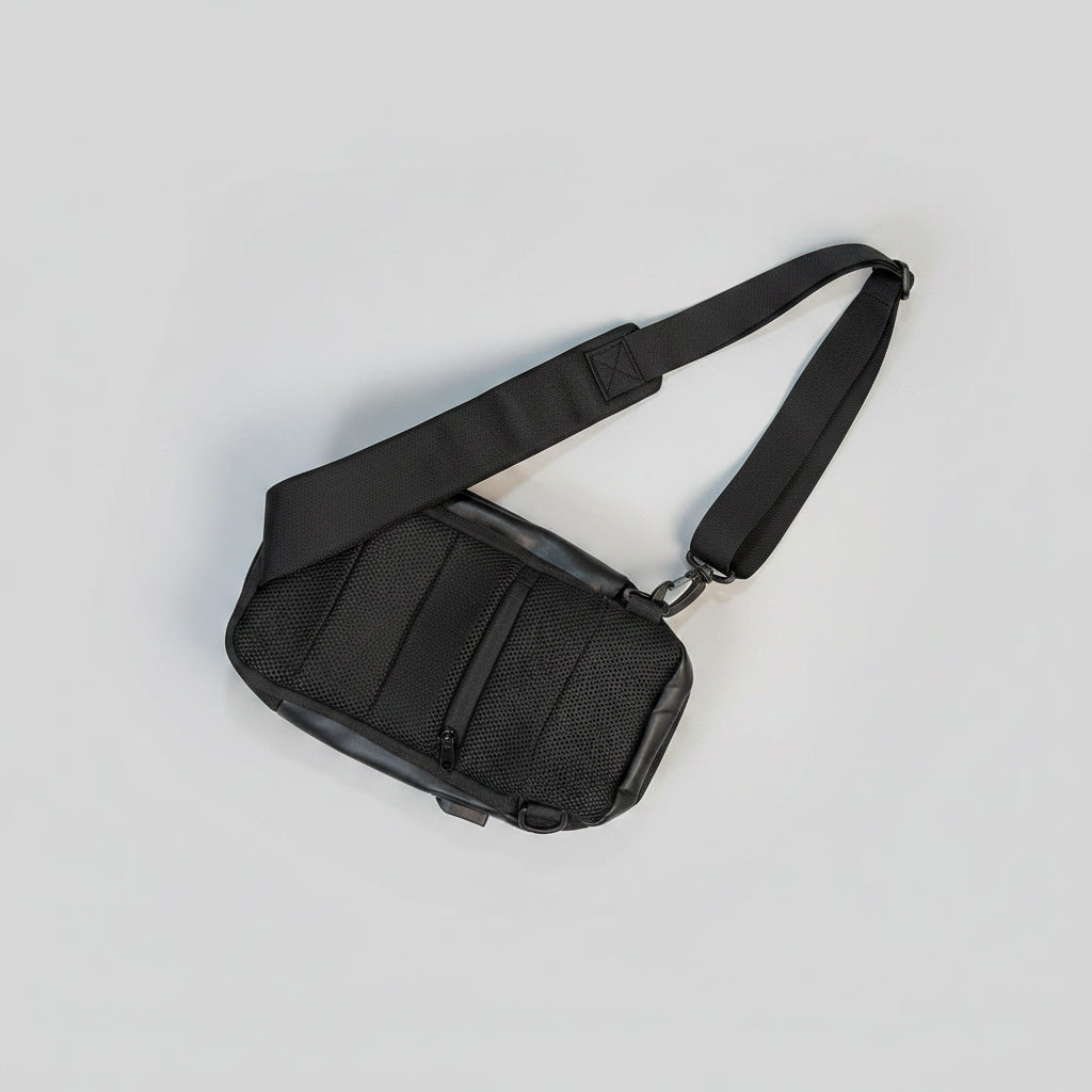 Mesh Crossbody Bag with Lock & USB Port