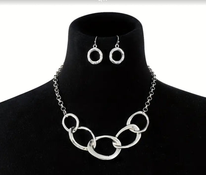 Modern earring necklace set