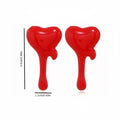 Boucles d'oreilles à tige en forme de cœur rouge fondu