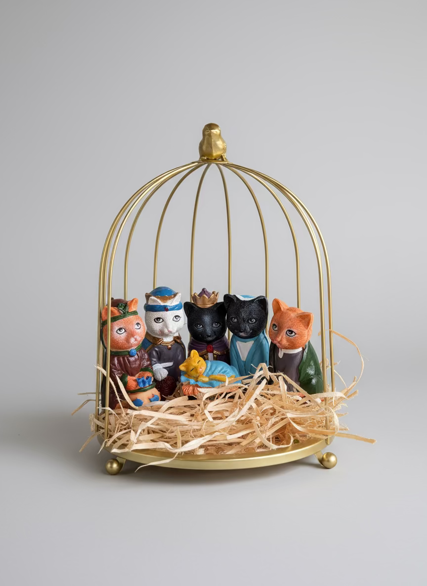 Feline Nativity Set (6 pieces Cat)