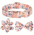 Col en tissu avec nœud et fleur amovibles